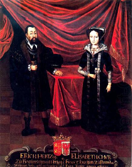 unknow artist Eric I, Duke of Brunswick-Luneburg, with his second wife, Elizabeth of Brandenburg, around 1530 china oil painting image